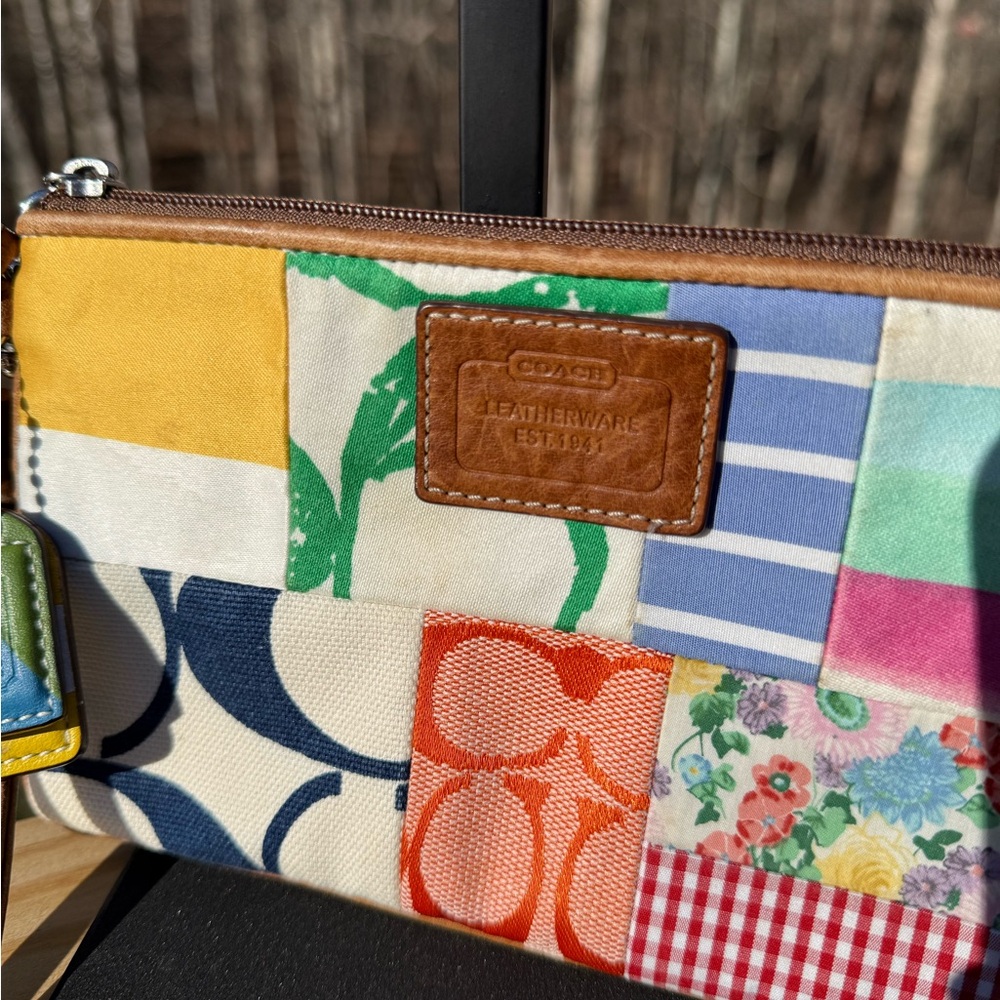 Coach Vintage Y2K Multicolor Patchwork Wristlet - Picture 2 of 6